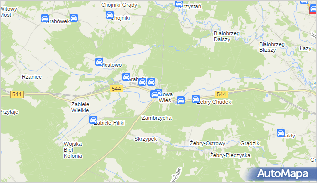 mapa Nowa Wieś gmina Olszewo-Borki, Nowa Wieś gmina Olszewo-Borki na mapie Targeo
