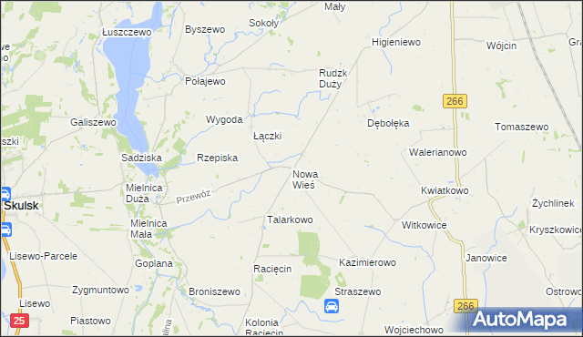 mapa Nowa Wieś gmina Piotrków Kujawski, Nowa Wieś gmina Piotrków Kujawski na mapie Targeo