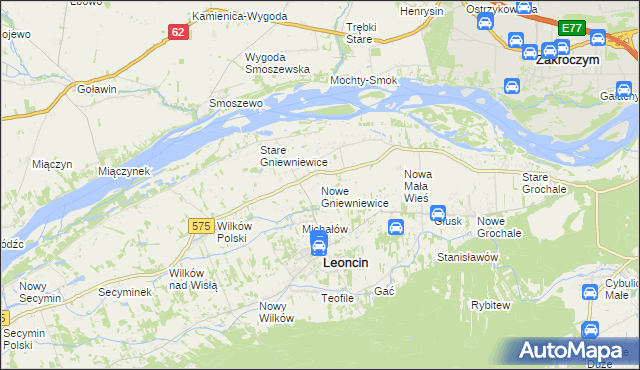 mapa Nowe Gniewniewice, Nowe Gniewniewice na mapie Targeo