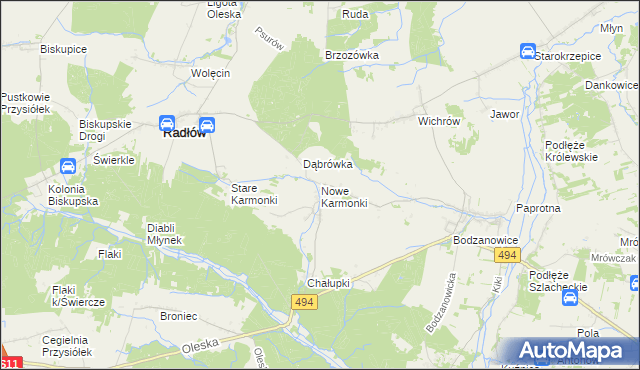mapa Nowe Karmonki, Nowe Karmonki na mapie Targeo