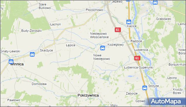 mapa Nowe Niestępowo, Nowe Niestępowo na mapie Targeo