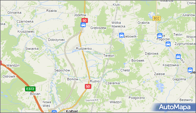 mapa Oleksin gmina Kołbiel, Oleksin gmina Kołbiel na mapie Targeo