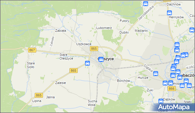 mapa Oleszyce, Oleszyce na mapie Targeo