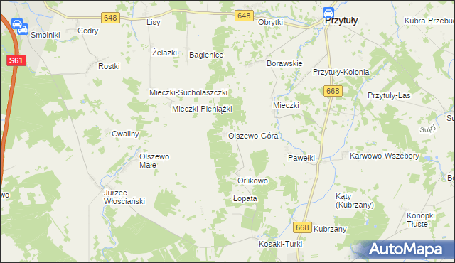 mapa Olszewo-Góra, Olszewo-Góra na mapie Targeo