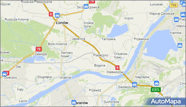 mapa Piaseczno gmina Łoniów, Piaseczno gmina Łoniów na mapie Targeo