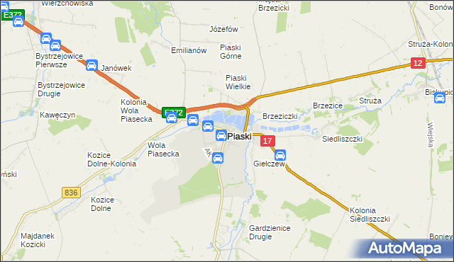 mapa Piaski powiat świdnicki, Piaski powiat świdnicki na mapie Targeo