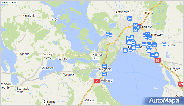 mapa Piękna Góra, Piękna Góra na mapie Targeo