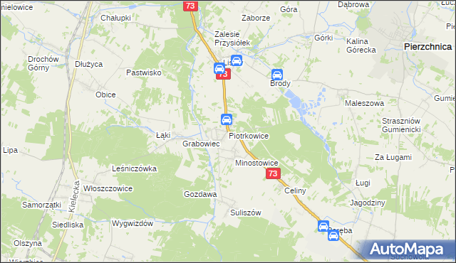 mapa Piotrkowice gmina Chmielnik, Piotrkowice gmina Chmielnik na mapie Targeo