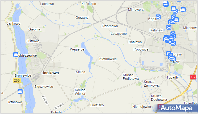 mapa Piotrkowice gmina Inowrocław, Piotrkowice gmina Inowrocław na mapie Targeo