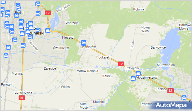 mapa Podkałek, Podkałek na mapie Targeo