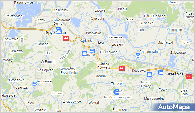 mapa Półwieś gmina Spytkowice, Półwieś gmina Spytkowice na mapie Targeo