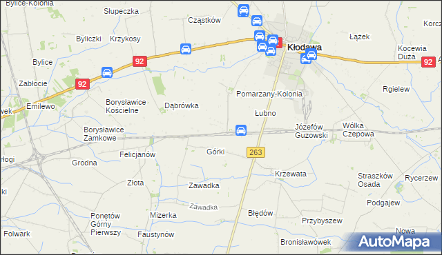 mapa Pomarzany Fabryczne, Pomarzany Fabryczne na mapie Targeo