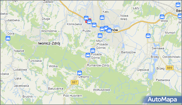 mapa Posada Górna, Posada Górna na mapie Targeo
