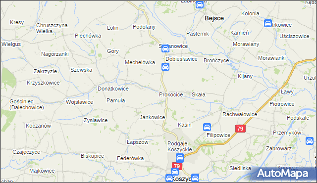 mapa Prokocice, Prokocice na mapie Targeo