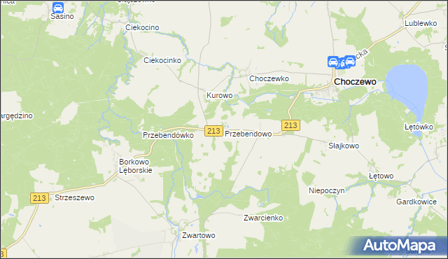 mapa Przebendowo, Przebendowo na mapie Targeo