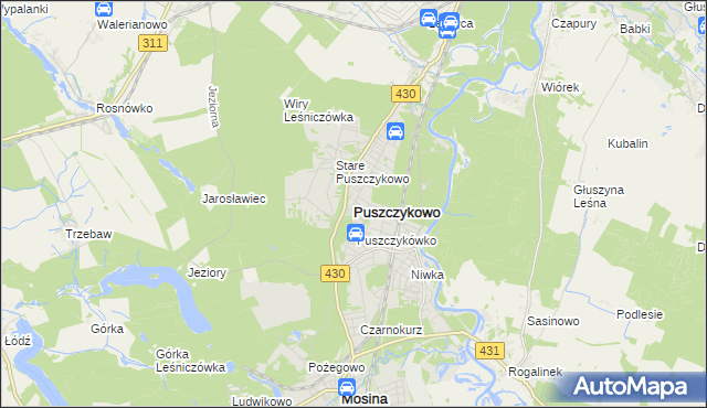 mapa Puszczykowo powiat poznański, Puszczykowo powiat poznański na mapie Targeo