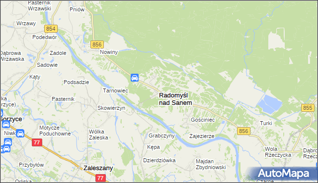 mapa Radomyśl nad Sanem, Radomyśl nad Sanem na mapie Targeo