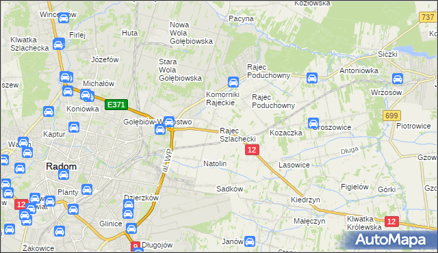 mapa Rajec Szlachecki, Rajec Szlachecki na mapie Targeo