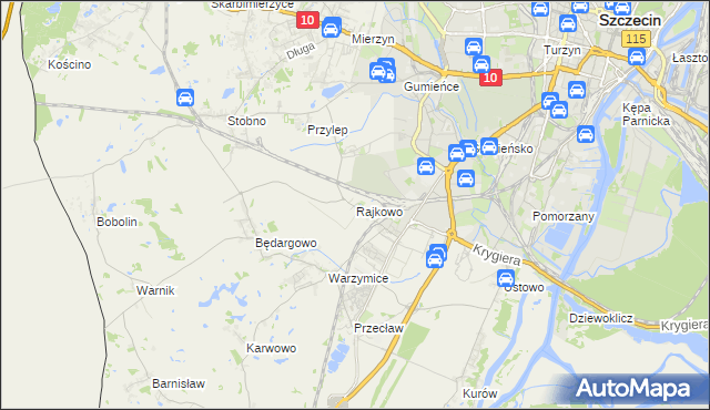 mapa Rajkowo, Rajkowo na mapie Targeo