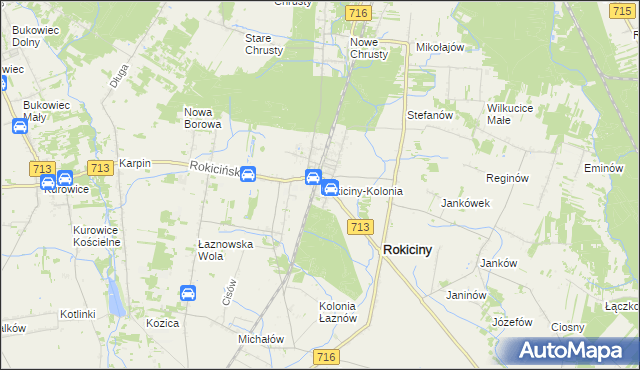 mapa Rokiciny-Kolonia, Rokiciny-Kolonia na mapie Targeo