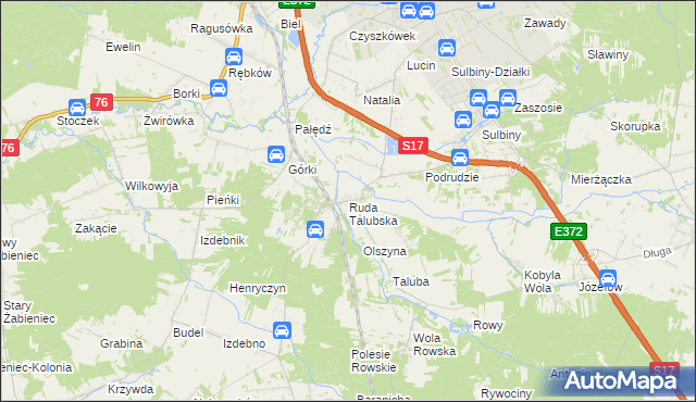 mapa Ruda Talubska, Ruda Talubska na mapie Targeo