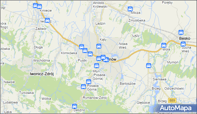 mapa Rymanów, Rymanów na mapie Targeo