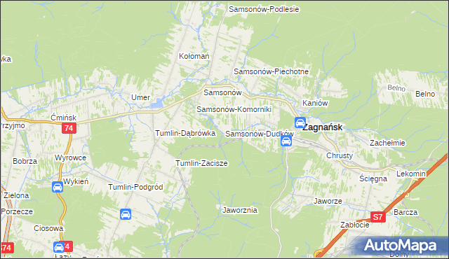 mapa Samsonów-Dudków, Samsonów-Dudków na mapie Targeo