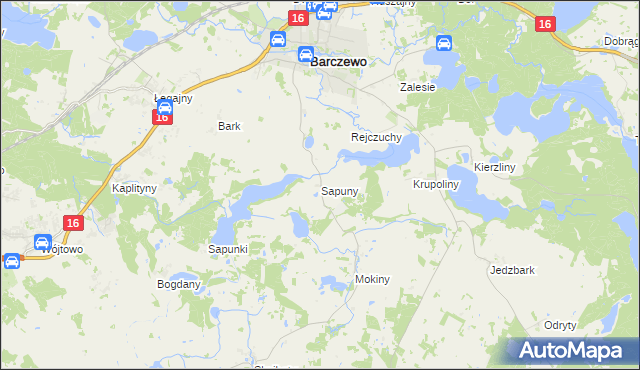 mapa Sapuny, Sapuny na mapie Targeo