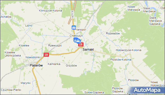mapa Sarnaki, Sarnaki na mapie Targeo
