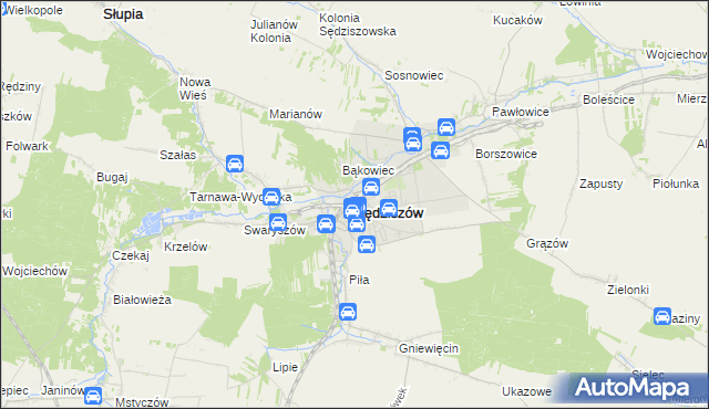 mapa Sędziszów, Sędziszów na mapie Targeo