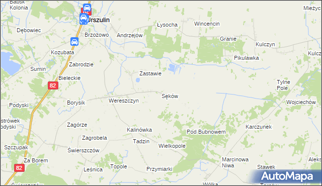 mapa Sęków, Sęków na mapie Targeo