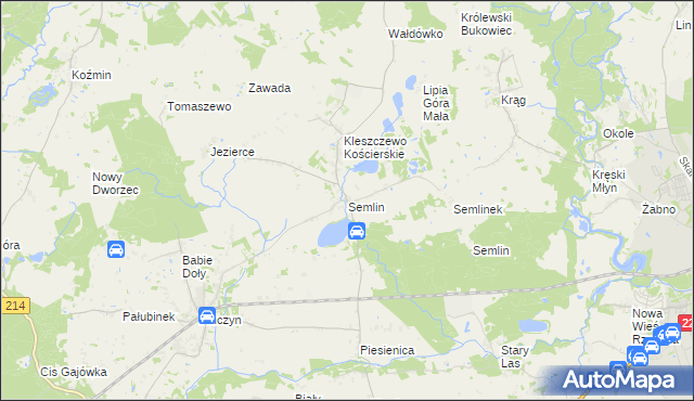 mapa Semlin gmina Zblewo, Semlin gmina Zblewo na mapie Targeo