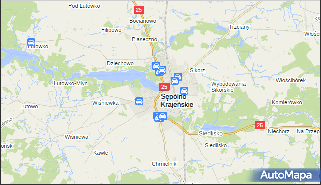 mapa Sępólno Krajeńskie, Sępólno Krajeńskie na mapie Targeo