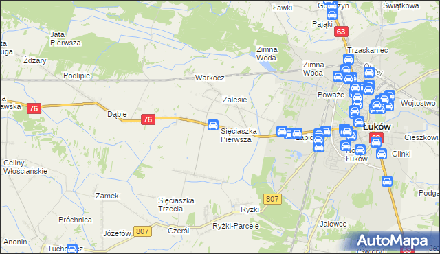 mapa Sięciaszka Pierwsza, Sięciaszka Pierwsza na mapie Targeo