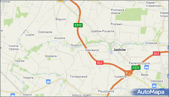 mapa Sieprawice, Sieprawice na mapie Targeo