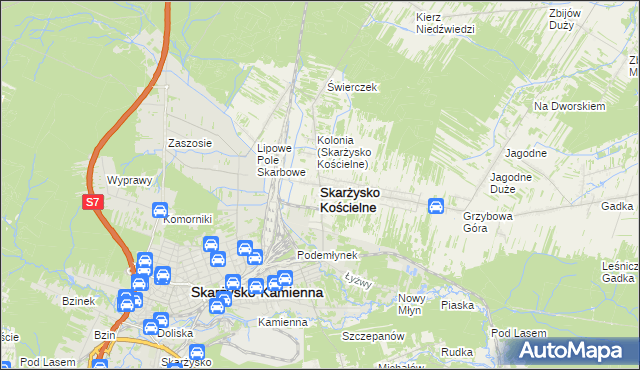 mapa Skarżysko Kościelne, Skarżysko Kościelne na mapie Targeo