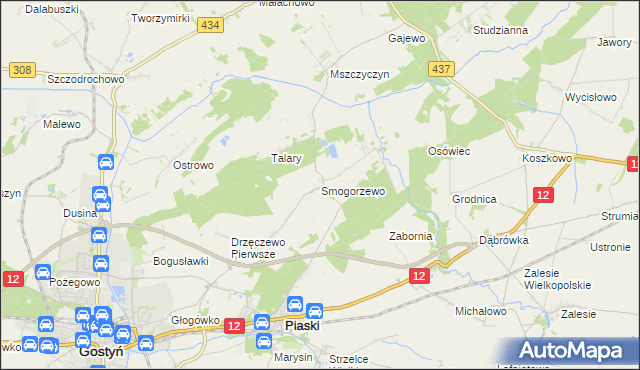 mapa Smogorzewo gmina Piaski, Smogorzewo gmina Piaski na mapie Targeo