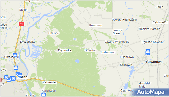 mapa Smólnik gmina Goworowo, Smólnik gmina Goworowo na mapie Targeo