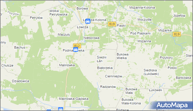 mapa Średni Łan, Średni Łan na mapie Targeo