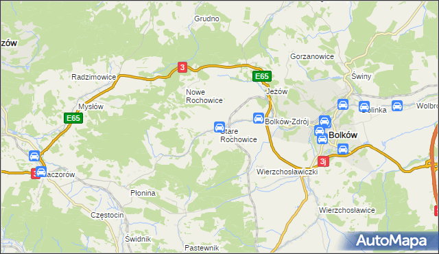 mapa Stare Rochowice, Stare Rochowice na mapie Targeo