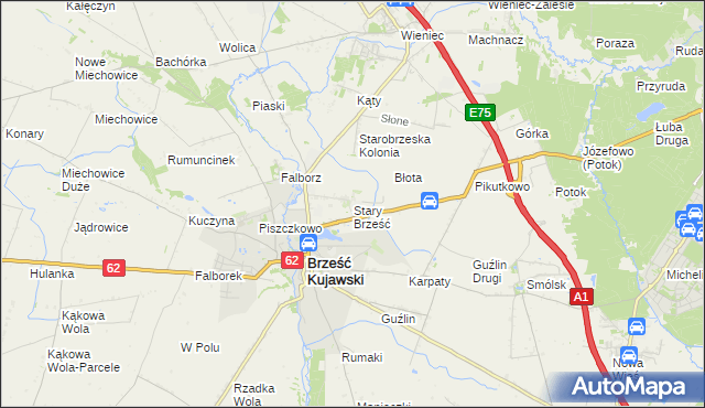 mapa Stary Brześć, Stary Brześć na mapie Targeo