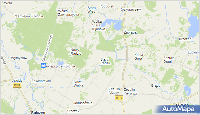 mapa Stary Radzic, Stary Radzic na mapie Targeo