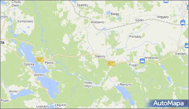 mapa Stękiny, Stękiny na mapie Targeo