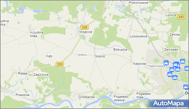 mapa Stobno gmina Wołów, Stobno gmina Wołów na mapie Targeo