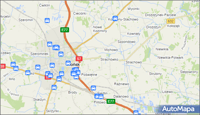 mapa Strachówko, Strachówko na mapie Targeo