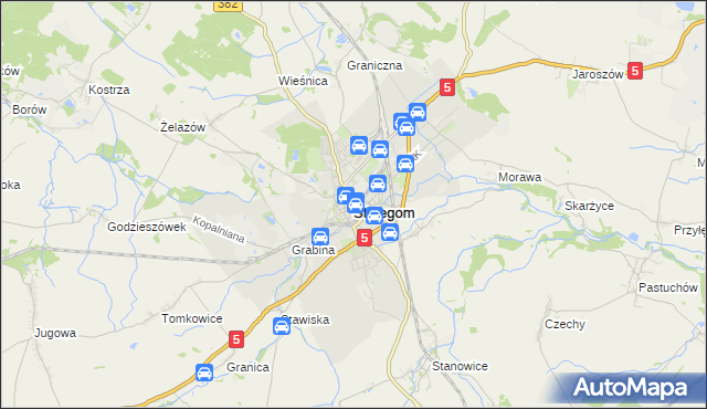 mapa Strzegom powiat świdnicki, Strzegom powiat świdnicki na mapie Targeo