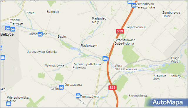 mapa Strzeszkowice Małe, Strzeszkowice Małe na mapie Targeo