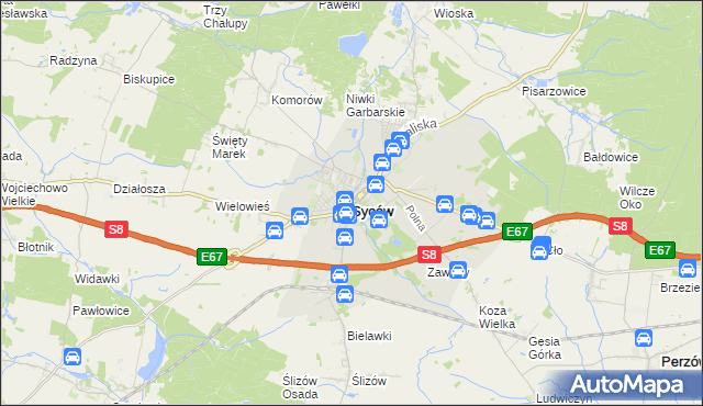 mapa Syców, Syców na mapie Targeo