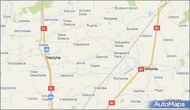 mapa Szamów, Szamów na mapie Targeo