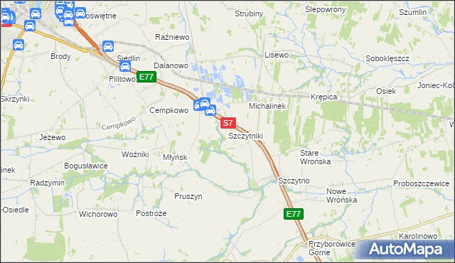 mapa Szczytniki gmina Załuski, Szczytniki gmina Załuski na mapie Targeo